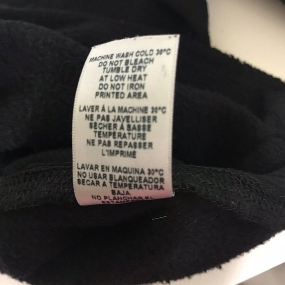 Sundry Womens Size 1 (US S) Leopard Heart Cropped Raw Hem Sweatshirt Black Cute - Picture 11 of 12